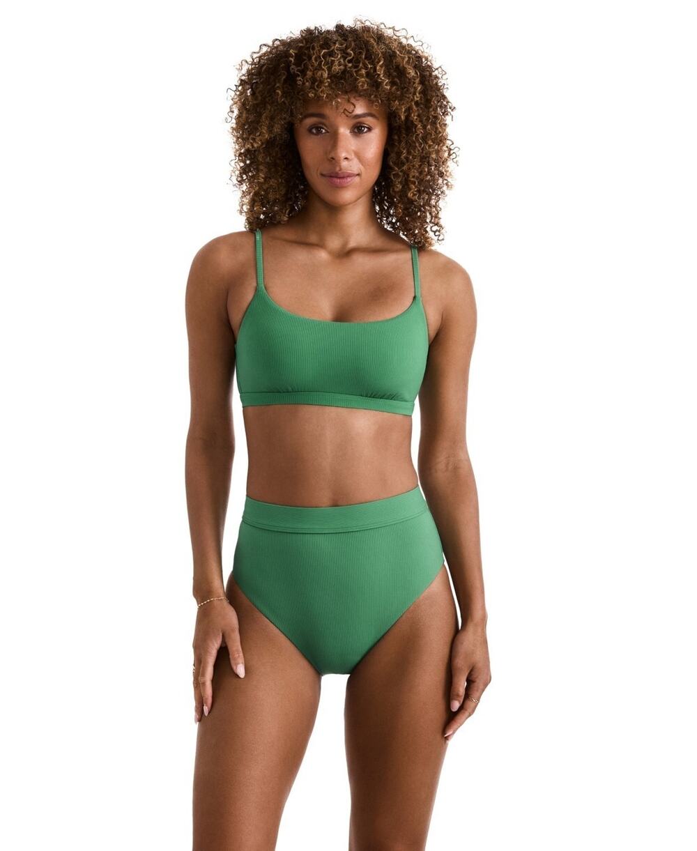Mimi Flamingo Women's Ellis Scoop Neck Bikini Top Green Size 8 2500